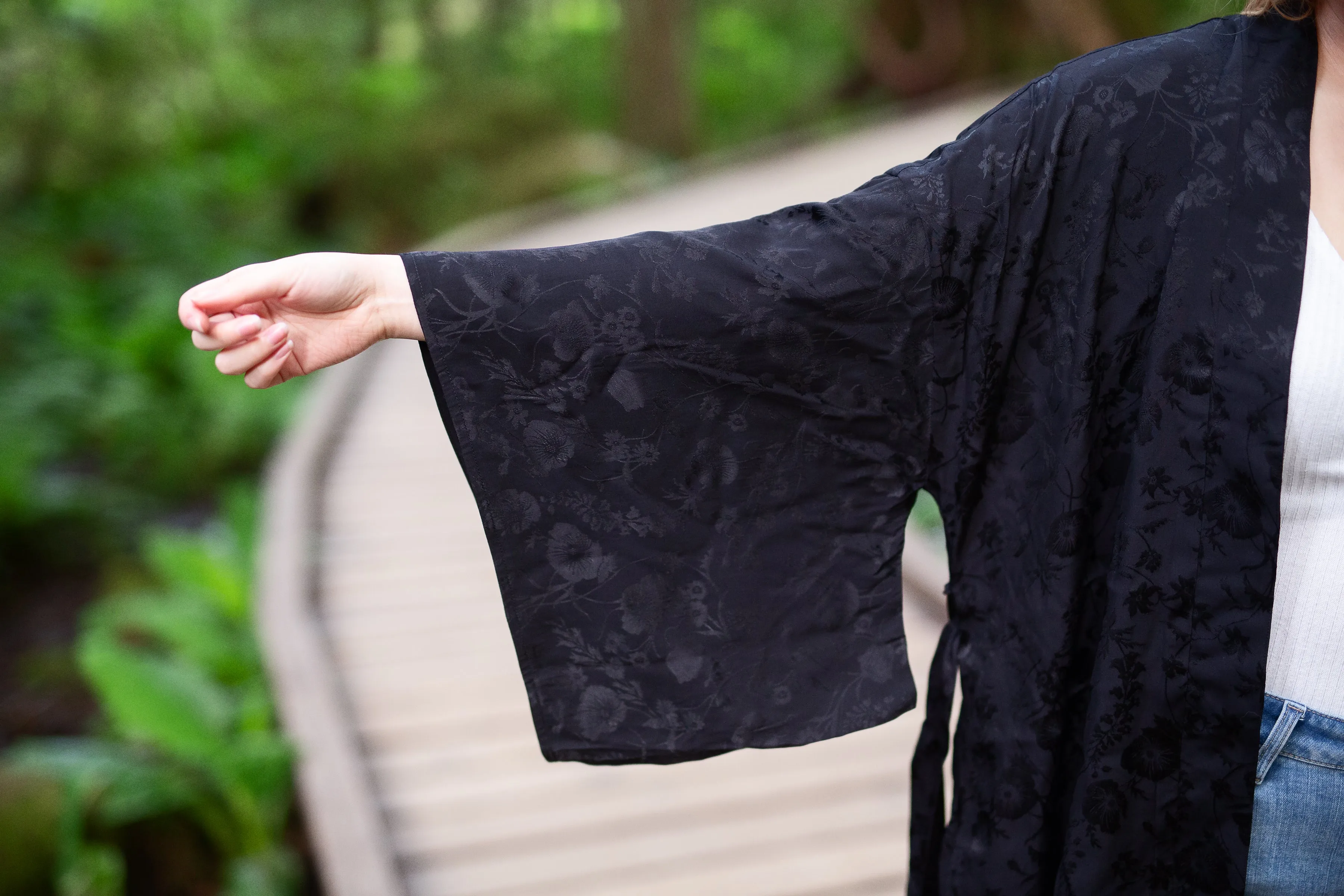 Serena Black Kimono Sleeve Jacket