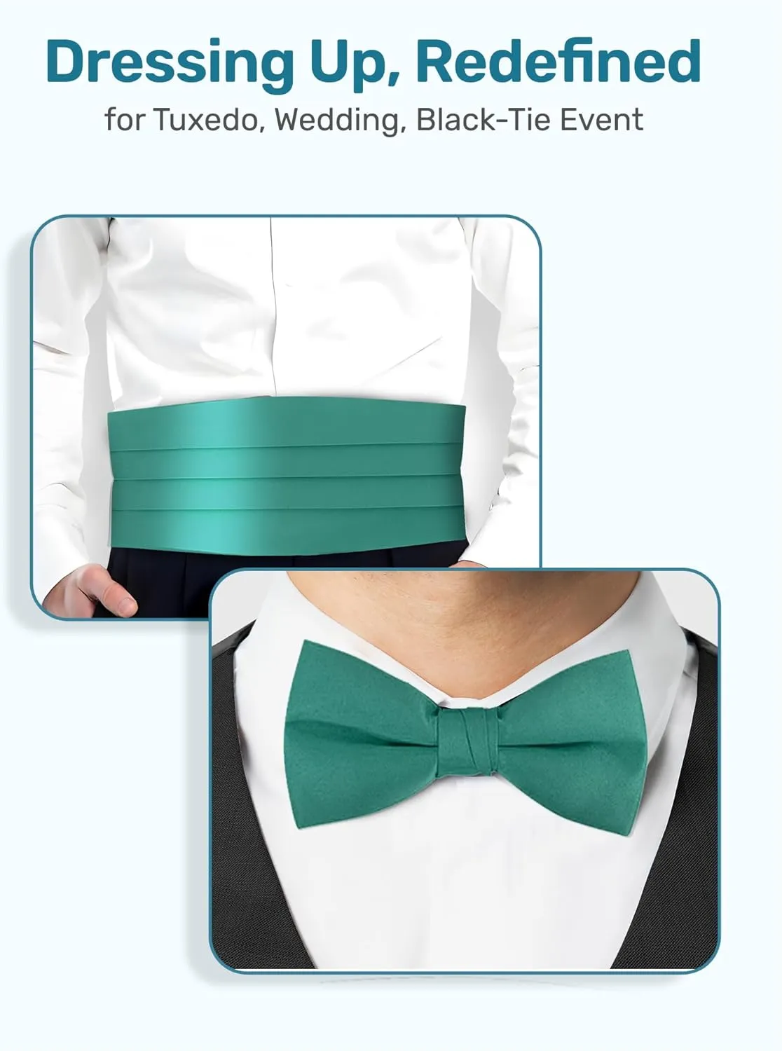 S.H. Churchill & Co. Men's Formal Satin Bowtie and Cummerbund Set