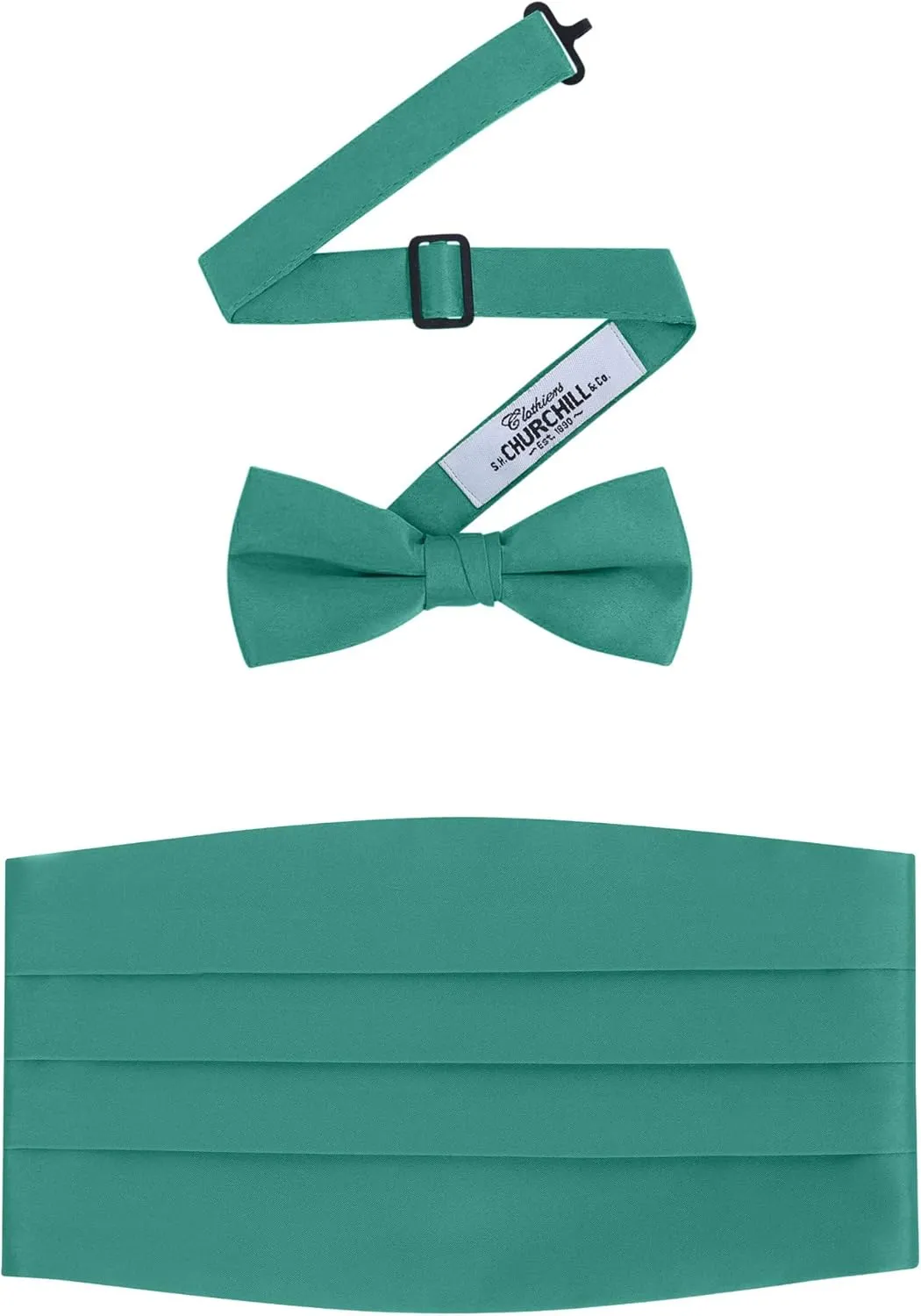 S.H. Churchill & Co. Men's Formal Satin Bowtie and Cummerbund Set