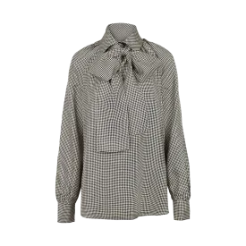 Silk Checked Blouse