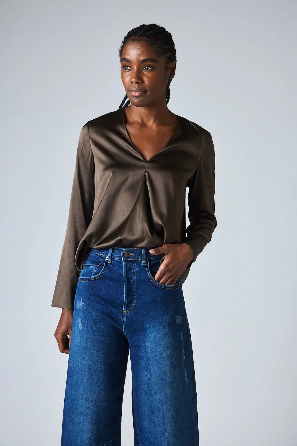 The Easygoing Long Silk Top