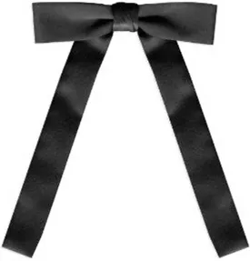 TopTie Black Satin Western String Bow Tie