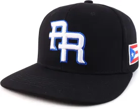 Trendy Apparel Shop PR 3D Embroidered Flatbill Snapback Cap with Puerto Rico Flag