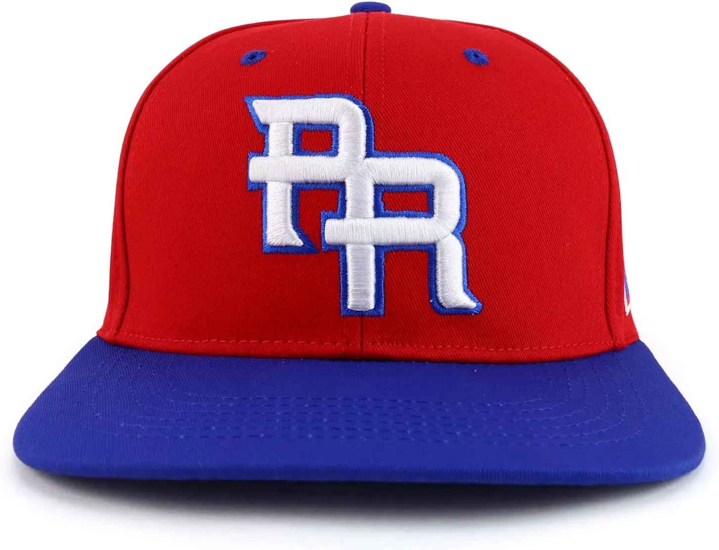 Trendy Apparel Shop PR 3D Embroidered Flatbill Snapback Cap with Puerto Rico Flag