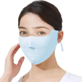 UPF 50  Sun Protection Face Mask Ice Silk UV Adjustable Face Cover Breathable Reusable for Running Golf Sports