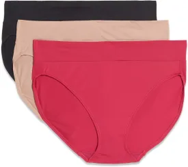 Warner's Women's Blissful Benefits Dig-Free Comfort Waistband Microfiber Hi-Cut 3-Pack 5138w