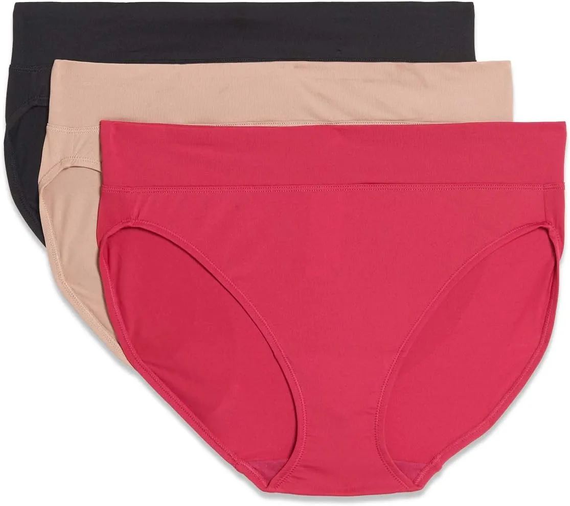 Warner's Women's Blissful Benefits Dig-Free Comfort Waistband Microfiber Hi-Cut 3-Pack 5138w