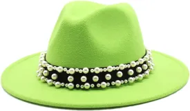 Women's Fedoras Wool Hat Classic Jazz Hat Travel Men's Wild Brim Hat Outdoor 5 Without Chain